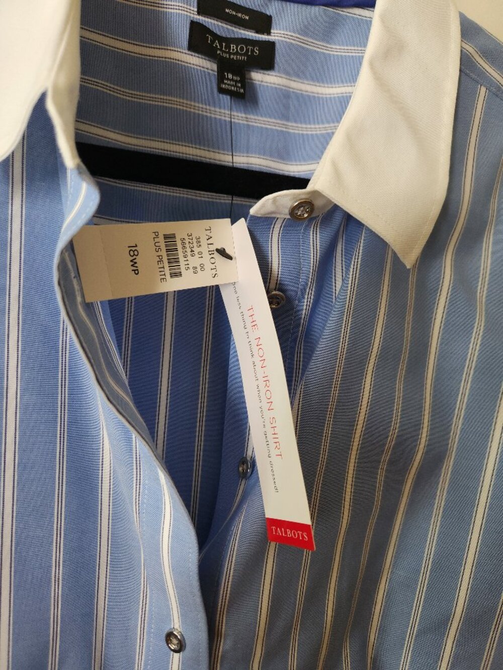 NWT Talbots Blue Striped Button Down Shirt Size 18WP - Picture 5 of 6